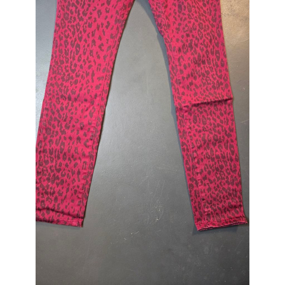 Women's HOT options Red Black Leopard Print Skinny Jeans Size 8 - Picture 2 of 8
